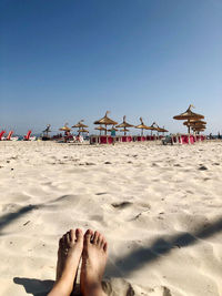 Foot shot on beach