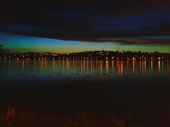 Reflection of clouds in water at night