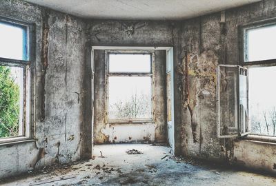 Interior of abandoned building