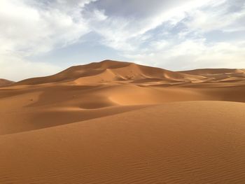 Sand dunes in a desert