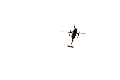 Low angle view of helicopter