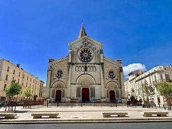 View of historic building against blue sky