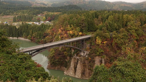 Landscape of tadami line in fukushima, japan.