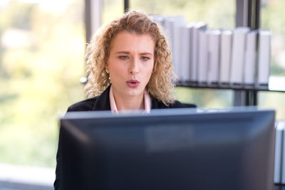 Portrait of woman working