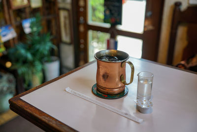 Close-up of drink on table