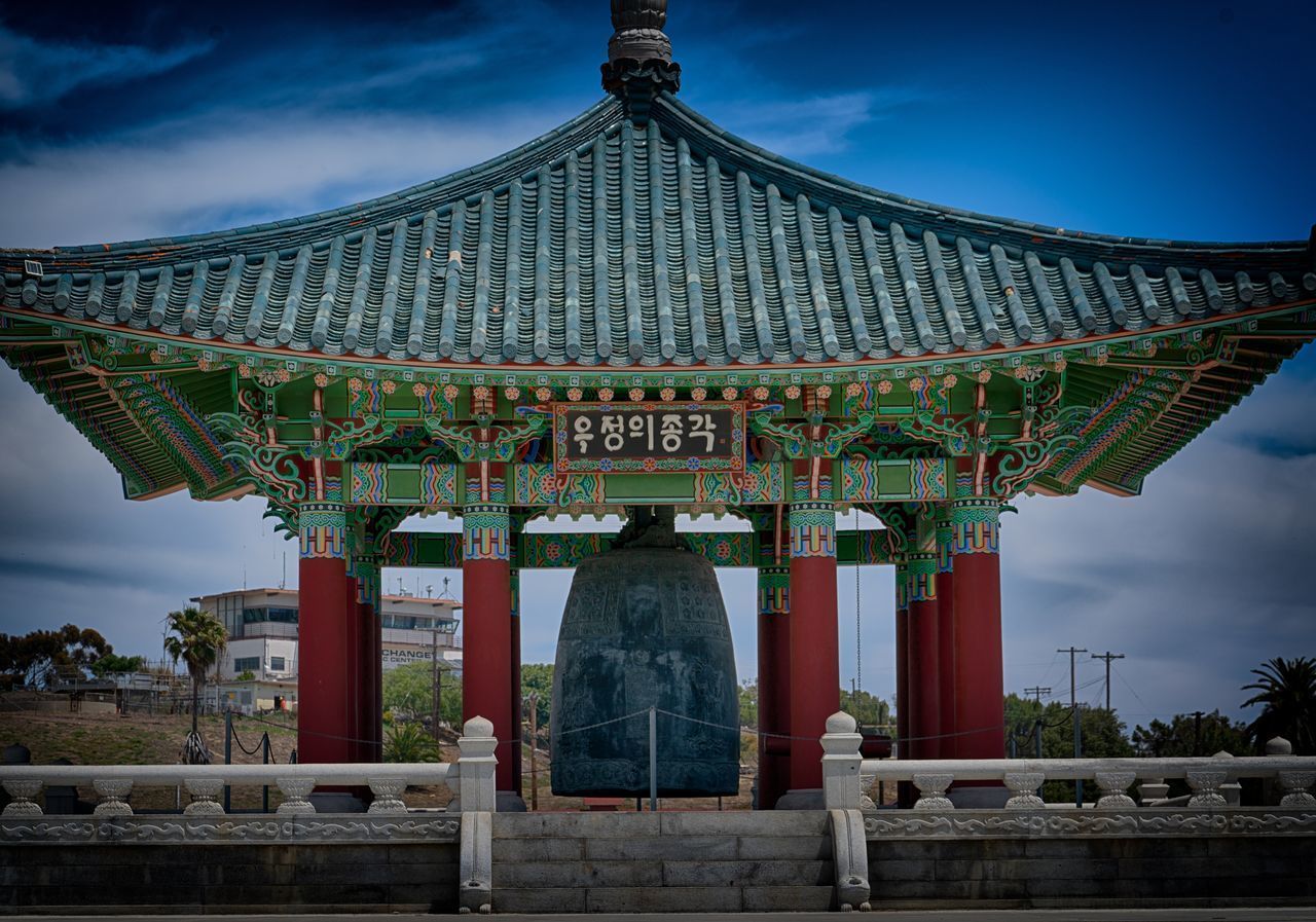 LOW ANGLE VIEW OF TEMPLE BUILDING