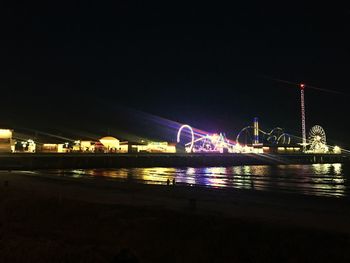 Illuminated city at night