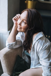 Young woman looking away