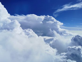 Low angle view of clouds in blue sky