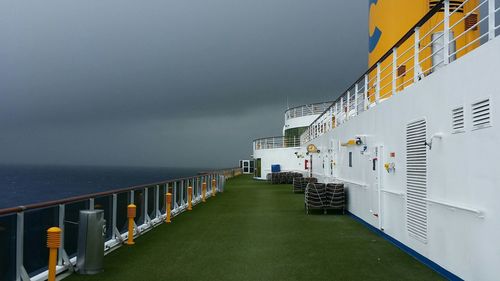 Narrow walkway along walls