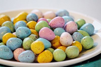 High angle view of multi colored candies