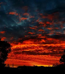 Scenic view of dramatic sky during sunset