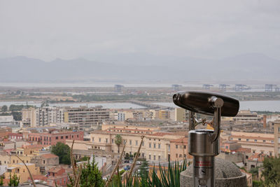High angle view of cityscape against sky
