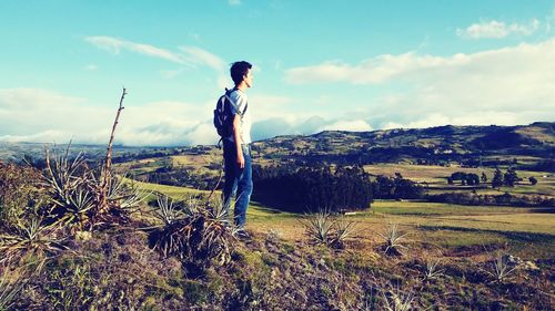 Man standing against sky