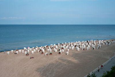 High angle view of beach against sky