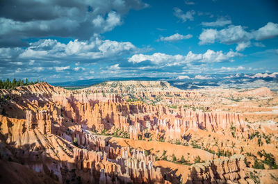 Panoramic view of landscape against cloudy sky
