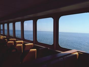 Scenic view of sea seen from ferry windows