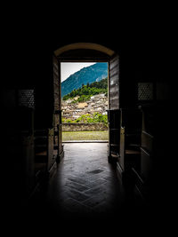 Empty corridor of building