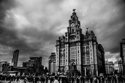 View of city against cloudy sky