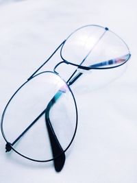 Eyeglasses against white background
