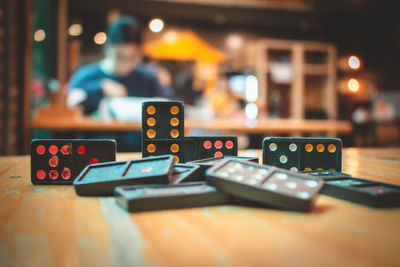 Close-up of smart phone on table