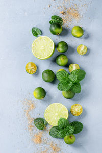 High angle view of fruits