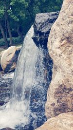 Scenic view of waterfall