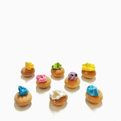 Close-up of cupcakes against white background