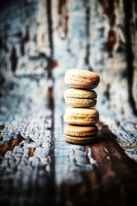 Close-up of cookies on table