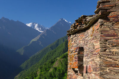 Scenic view of mountains against clear sky