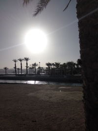 View of beach at sunset