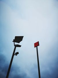 Low angle view of street light against sky