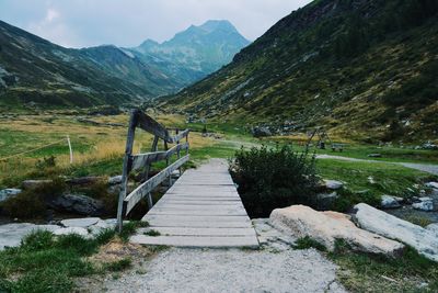 Landscape with mountains in background