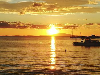 Scenic view of sea during sunset