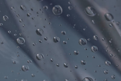 Full frame shot of wet glass window