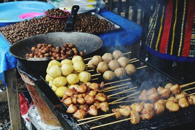 Close-up of food for sale at market stall