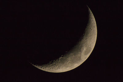 Close-up of moon against clear sky at night