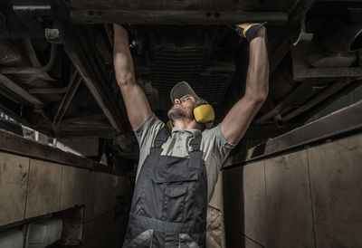 Man working in auto repair shop