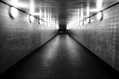 Underground walkway in tunnel