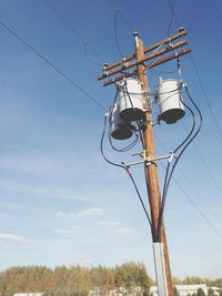 Low angle view of power lines