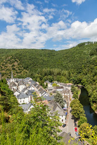 High angle view of trees