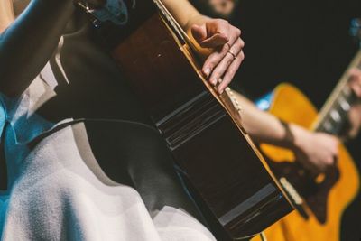 Close-up of cropped guitar