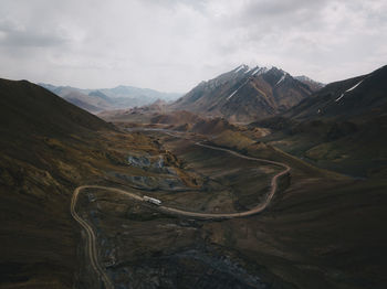 Scenic view of landscape against cloudy sky