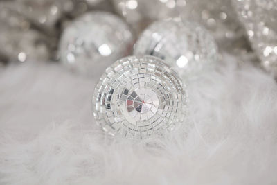 Close-up of christmas decoration on table