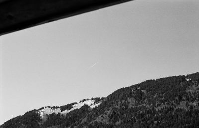 Low angle view of mountains against clear sky