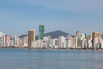 View of river against the city