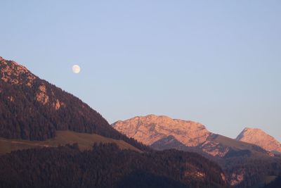 Scenic view of mountains against clear sky