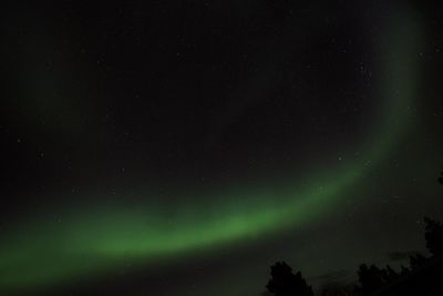 Low angle view of sky with aurora borealis at night