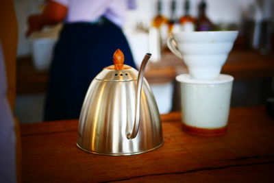 Close-up of drink on table at home