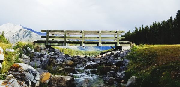 Scenic view of stream against sky